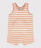 Babies' Sleeveless Thick Striped Jersey Playsuit VINTAGE /AVALANCHE