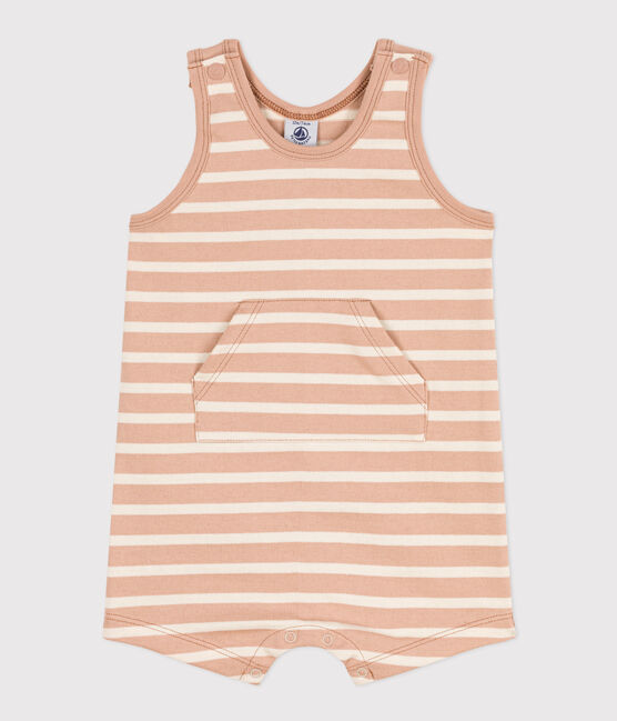 Babies' Sleeveless Thick Striped Jersey Playsuit VINTAGE /AVALANCHE