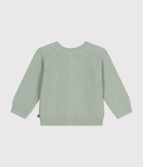 Babies' Knitted Cotton Cardigan HERBIER green