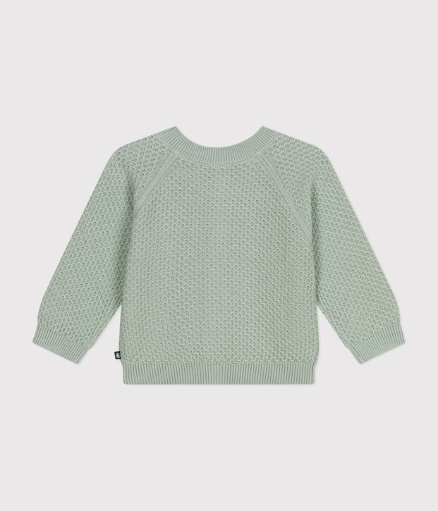 Babies' Knitted Cotton Cardigan green