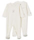 Babies' White Velour Sleepsuit - 2-Pack