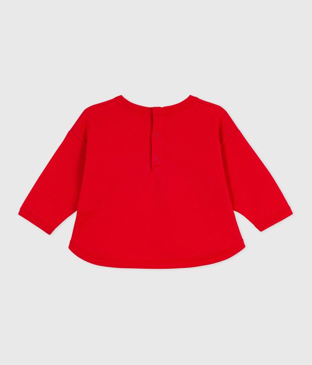 Babies' patterned cotton sweatshirt red