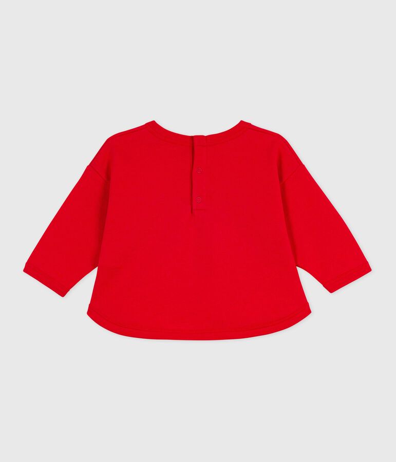 Babies' patterned cotton sweatshirt red