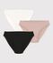 Women's plain cotton and elastane briefs - 3-Pack variante 1