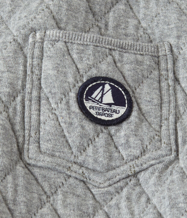 Baby boy's quilted double knit overalls grey