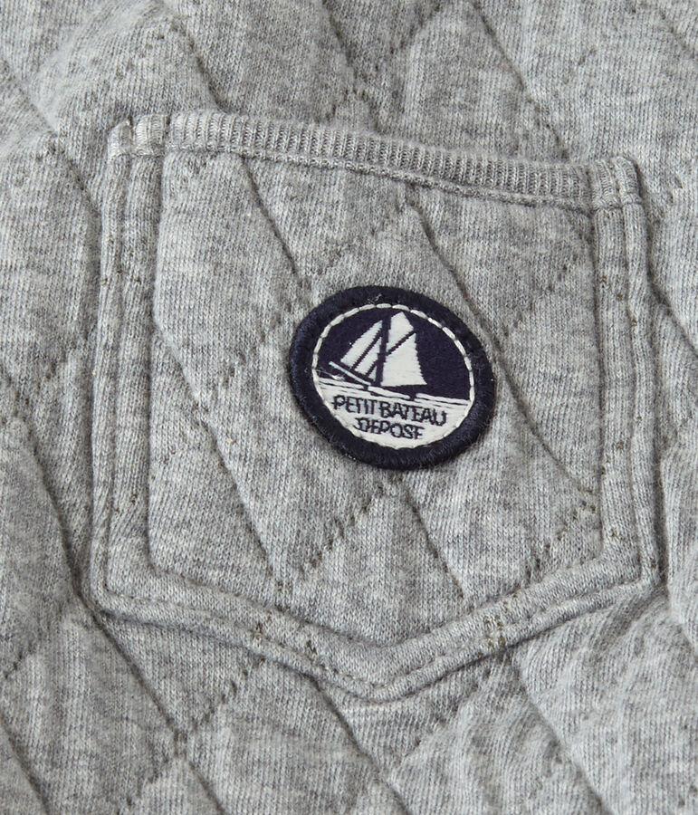 Baby boy's quilted double knit overalls grey
