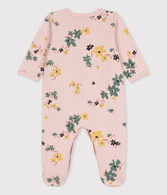 Babies' Floral Tube Knit Sleepsuit SALINE pink/MULTICO white