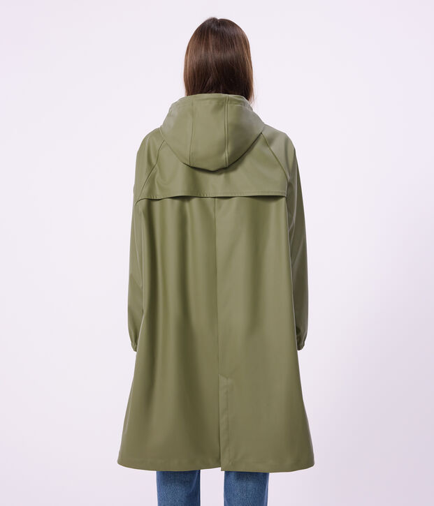 Women's long raincoat in two colours green