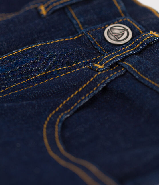 Girls' Denim Slim-Fit Trousers DENIM BRUT blue