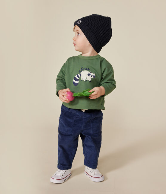 Babies' long sleeved T-shirt in fine jersey PALMERAIE green