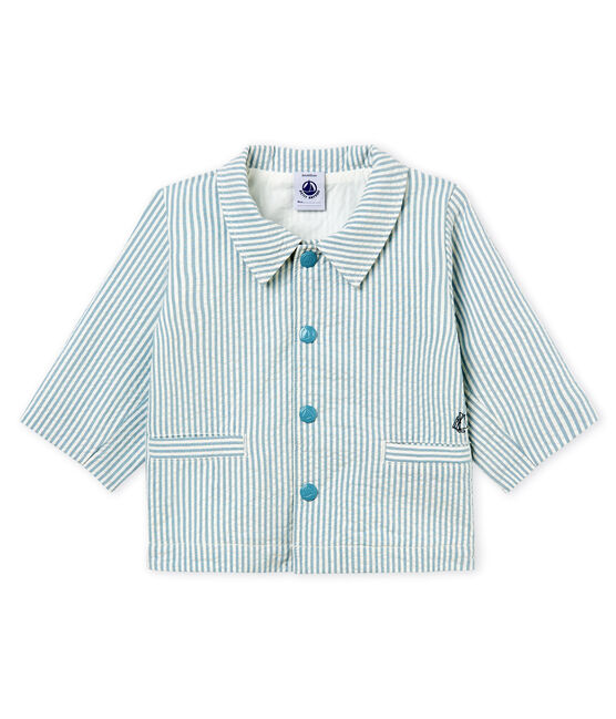 Baby boys' striped jacket FONTAINE blue/MARSHMALLOW white