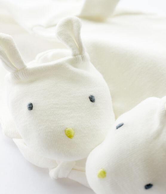 Babies' Organic Cotton Tube Knit Rabbit Bonnet and Bootees Set variante 1