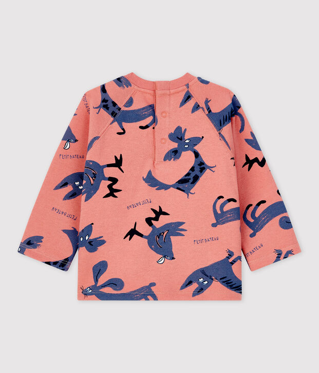 Babies' Fleece Animal Print Sweatshirt pink/multicolor