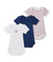 Set of 3 baby boys' short-sleeved bodysuits LOT white