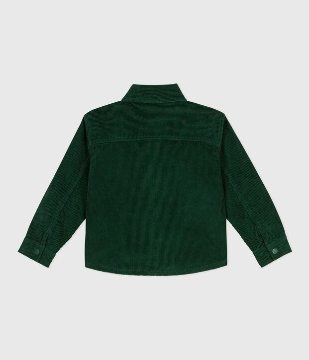 Children's plain corduroy shirt green