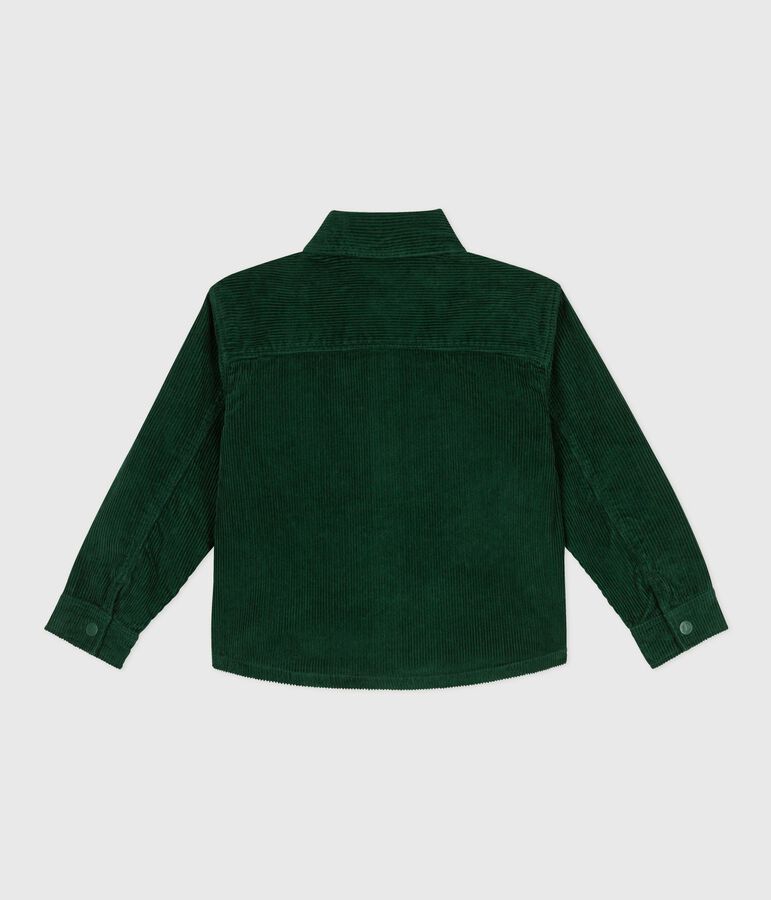 Children's plain corduroy shirt green