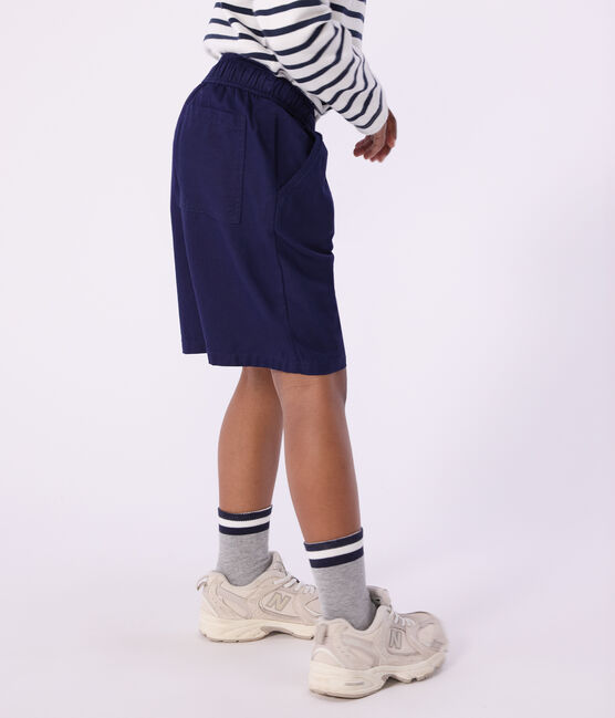 Children's Bermuda shorts in plain cotton SOIR blue