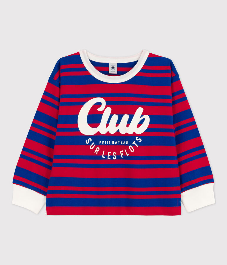 Boys' Stripy Long-Sleeved T-shirt blue/red