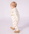 Babies' long jumpsuit in cotton with a heart print Ecru/multicolor