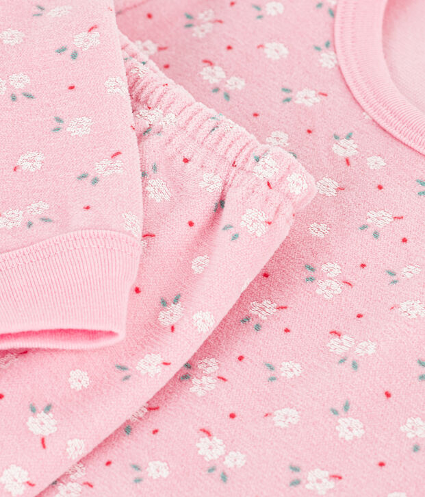 Children's printed velour pyjamas pink/multicolor