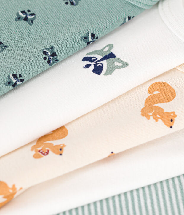 Babies' long-sleeved cotton bodysuits - 5-pack multicolor