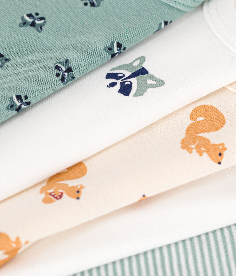 Babies' long-sleeved cotton bodysuits - 5-pack multicolor