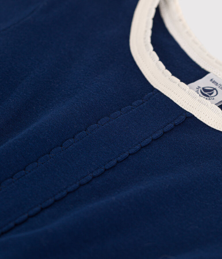 Girls' Short-Sleeved Cotton Dress blue