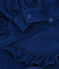 Girls' Long-Sleeved Velvet Dress BLEU FONCE