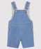 Babies' Canvas Dungarees SURF blue/ECUME white