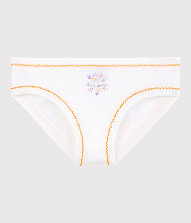 Girls' Cotton Knickers white/ORANGE