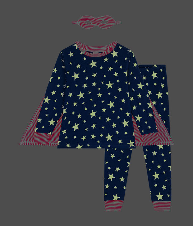 Children's Unisex Fancy Dress Glow in the Dark Cotton Pyjamas blue/multicolor