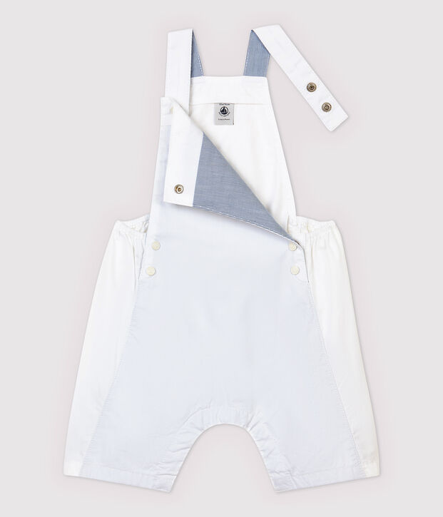 Baby Boys' Fancy Serge Dungaree Shorts white