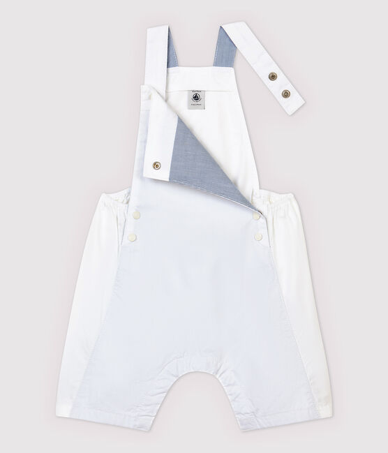 Baby Boys' Fancy Serge Dungaree Shorts ECUME white