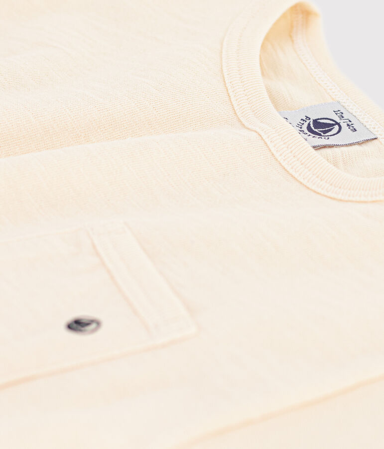 Babies' Short-Sleeved Slub Jersey T-Shirt Ecru