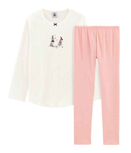 Girls' Pyjamas MARSHMALLOW white/ROSAKO pink