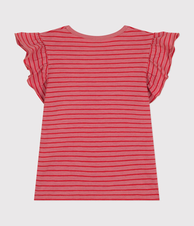 Little girls' short-sleeved jersey t-shirt pink/red