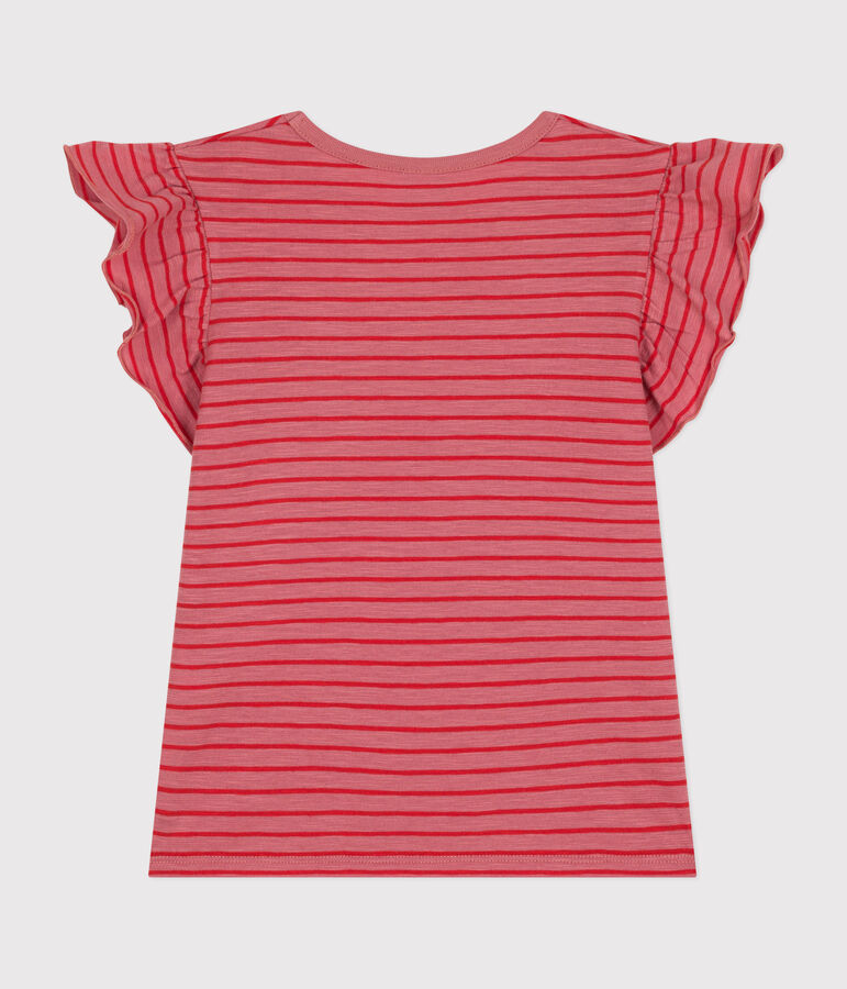 Little girls' short-sleeved jersey t-shirt pink/red