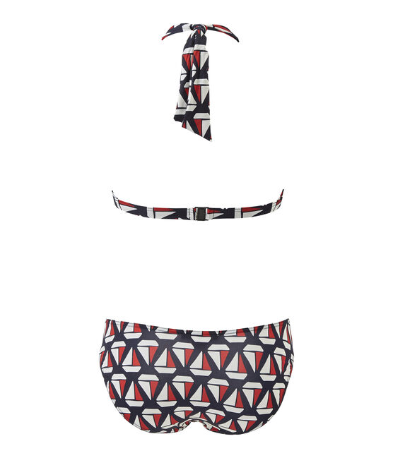 Women's printed two-piece swimsuit SMOKING blue/MULTICO white