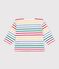 Babies' cotton Breton top white/multicolor