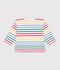Babies' cotton Breton top white/multicolor