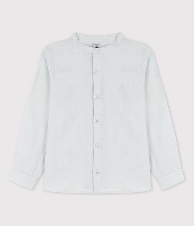 Boys' Long-Sleeved Linen Shirt blue