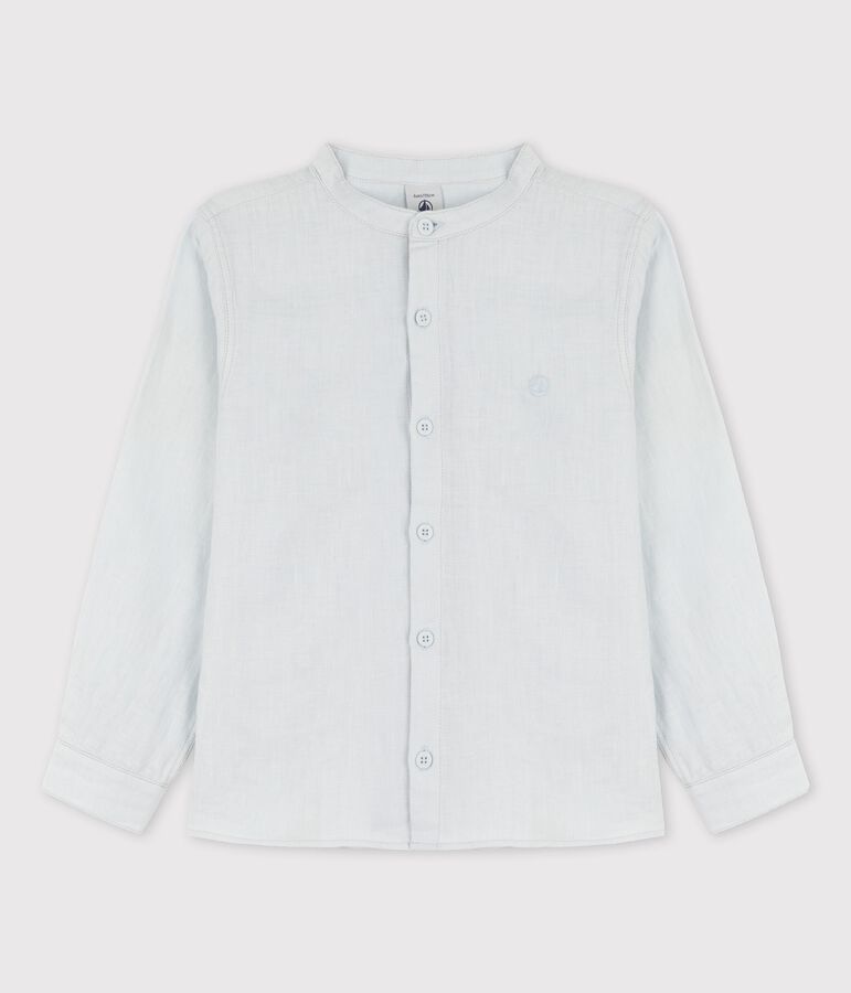 Boys' Long-Sleeved Linen Shirt blue