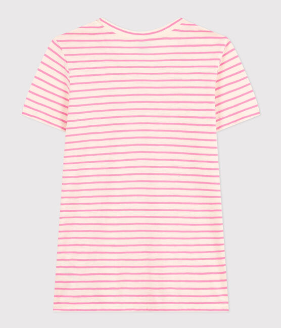 Women's Straight Round-Neck Cotton T-Shirt AVALANCHE /SHOCKING