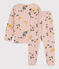 Girls' Floral Tube Knit Pyjamas SALINE pink/MULTICO white