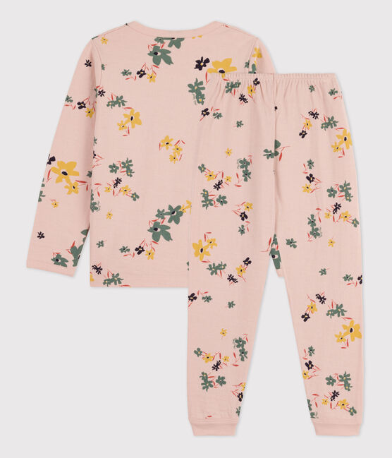 Girls' Floral Tube Knit Pyjamas SALINE pink/MULTICO white