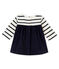 Baby girl's iconic dress COQUILLE beige/ABYSSE blue