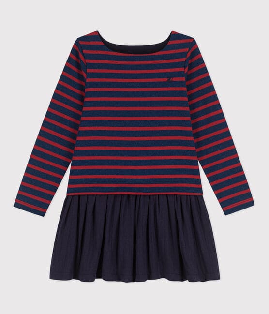 Girls' Thick Cotton and Cotton Gauze Stripy Dress LITTORAL CHINE /STOP
