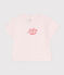 Babies' short-sleeved plain cotton T-shirt FLEUR pink