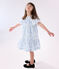 Children's dress in printed cotton with short sleeves MARSHMALLOW blue/PORCELANA