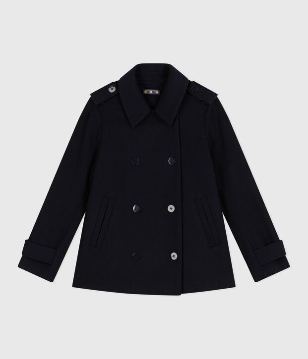 Women's woolen broadcloth pea coat SMOKING